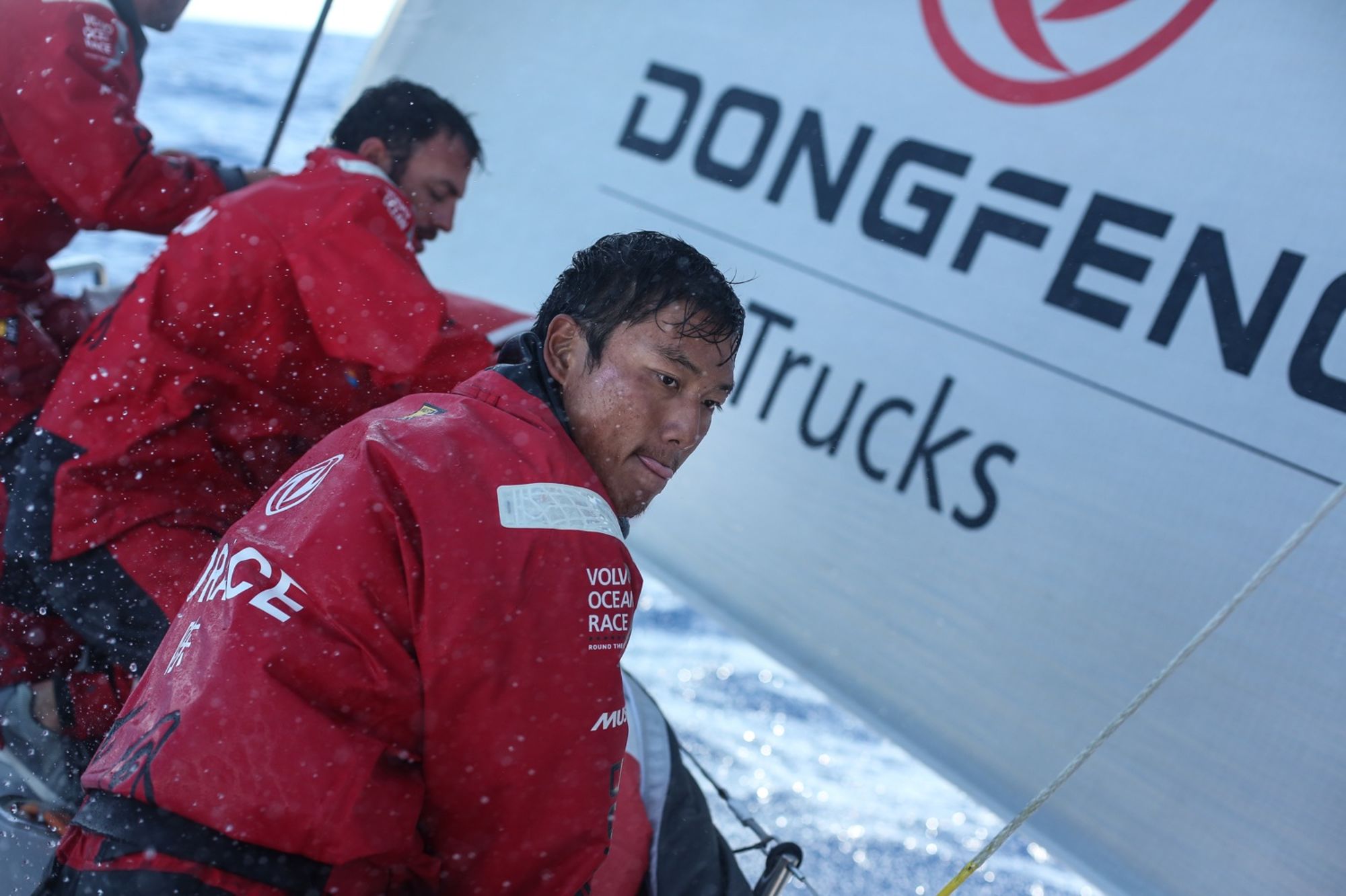 Chinese sailor Chen Jin Hao (Horace) onboard Dongfeng Race Team. Photo © Yann Riou / Dongfeng Race Team.