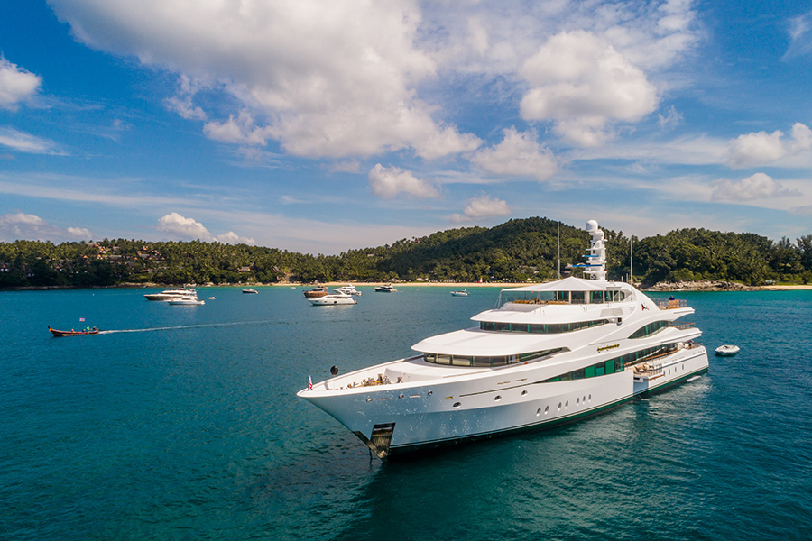 Feadship’s 70-metre MY Lady Christine at the Kata Rocks Superyacht Rendezvous.