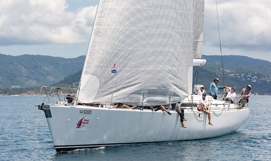 Bella Uno on her way to another win at the 2019 Samui Regatta.